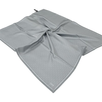 Vakko Twill İpek Eşarp - Yeni Monogram - Gri