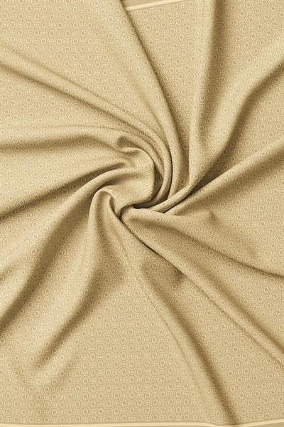 Vakko Twill İpek Eşarp - Helezon Monogram - Gold
