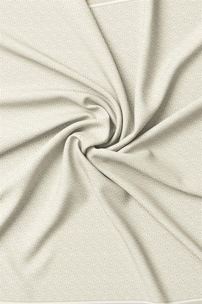 Vakko Twill İpek Eşarp - Yeni Monogram - Bej