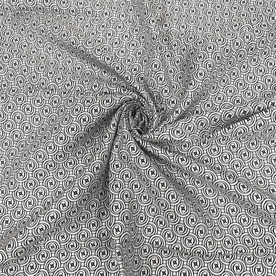 Vakko Twill İpek Eşarp - Yeni Monogram - Beyaz Siyah