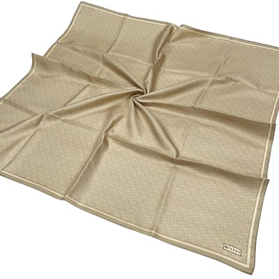 Vakko Twill İpek Eşarp - Helezon Monogram - Gold
