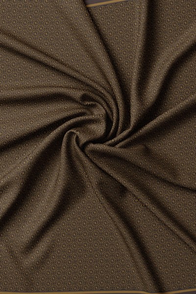 Vakko Twill İpek Eşarp - Yeni Monogram - Acı Kahve