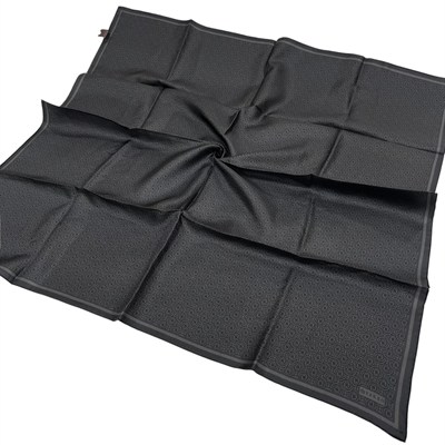 Vakko Twill İpek Eşarp - Yeni Monogram - Füme