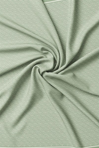 Vakko Twill İpek Eşarp - Helezon Monogram - Keten Yeşili