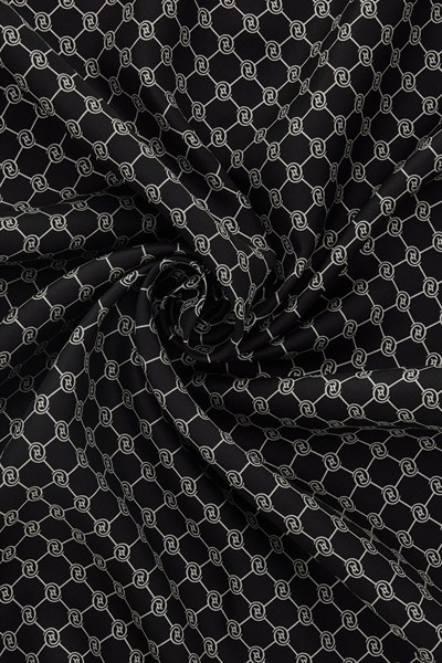 Vakko Twill İpek Şal - Özel Seri - Siyah Ekru