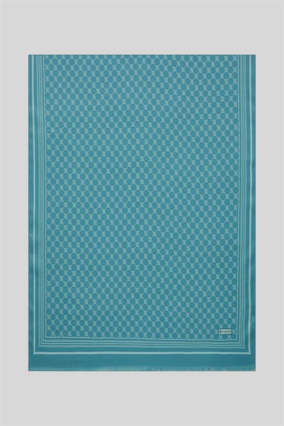 Vakko Twill İpek Şal - Özel Seri - Turkuaz