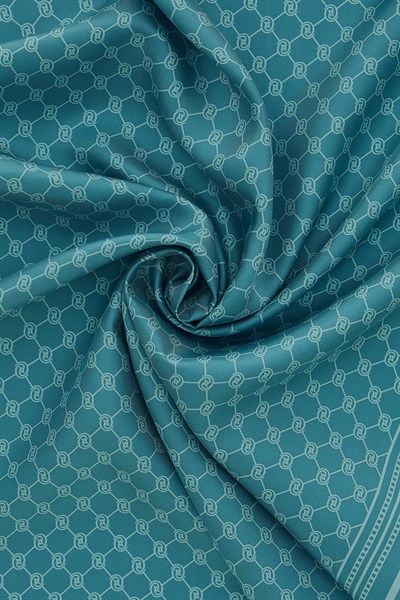 Vakko Twill İpek Şal - Özel Seri - Turkuaz