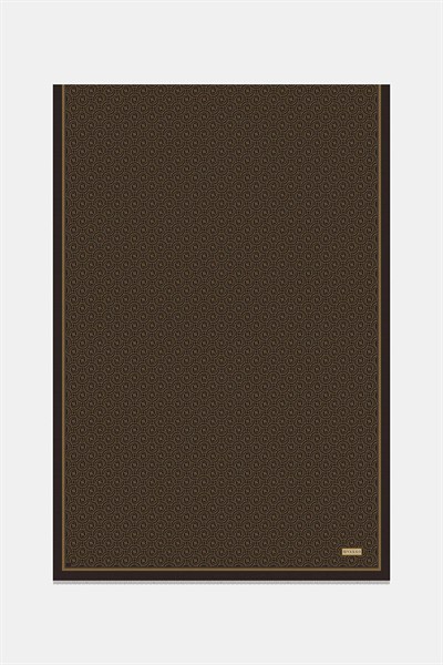 Vakko Twill İpek Şal - Yeni Monogram - Acı Kahve