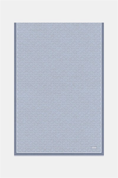 Vakko Twill İpek Şal - Yeni Monogram - Bebe Mavi