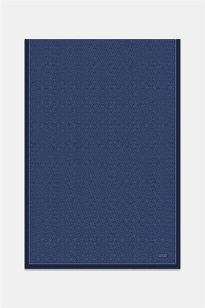 Vakko Twill İpek Şal - Yeni Monogram - Lacivert