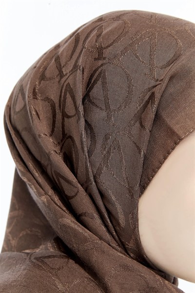 Valentino Orlandi Alia Şal - Logo Desenli - Sütlü Kahve