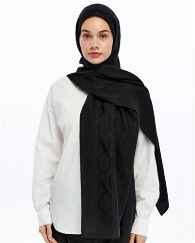 Valentino Orlandi Alia Şal - VO Motif Desen - Siyah