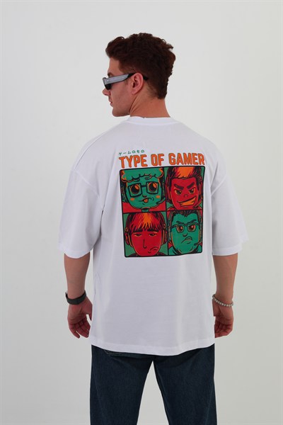 Typeofgamer-oversize Tişört | Premıum Sırt Baskılı – Minimal Göğüs Desenli Unisex Tshirt