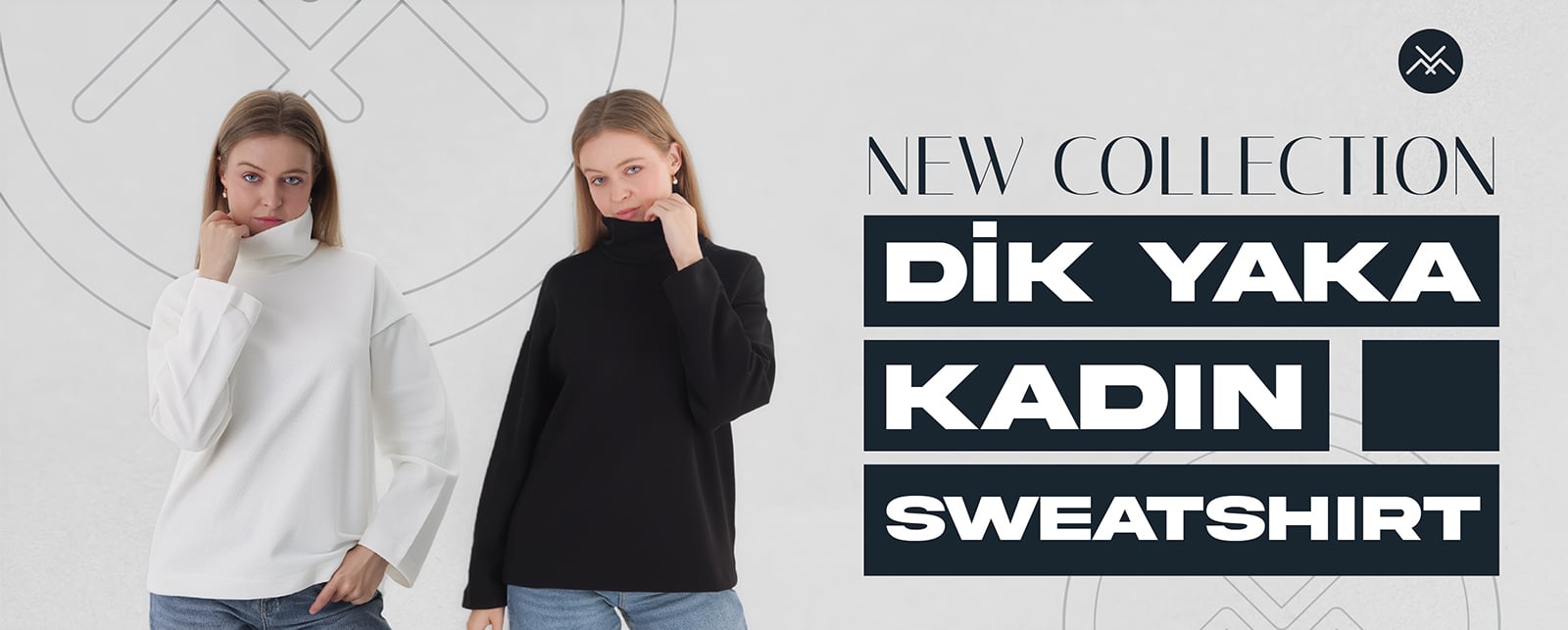 Kadın Oversize Yüksek Yaka Sweatshirt