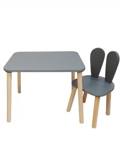 GRİ NATUREL 1 SANDALYELİ SET