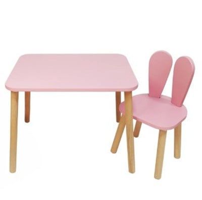 PEMBE NATUREL 1 SANDALYELİ SET