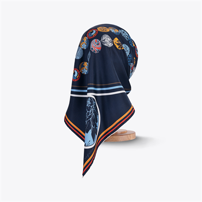 Boncuk Desen İpek Twill Eşarp