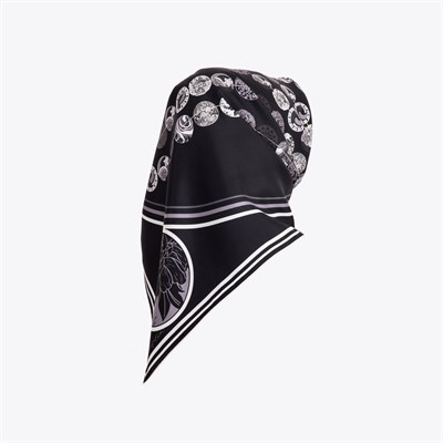 Boncuk Desen İpek Twill Eşarp