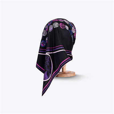 Boncuk Desen İpek Twill Eşarp