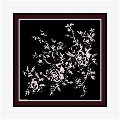 Clove Desen İpek Twill Eşarp