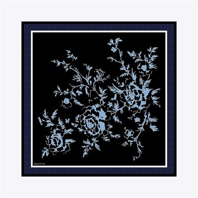 Clove Desen İpek Twill Eşarp