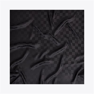 Damalı Jakarlı İpek Twill Eşarp