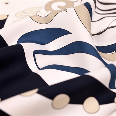 Damask Desen İpek Twill Eşarp