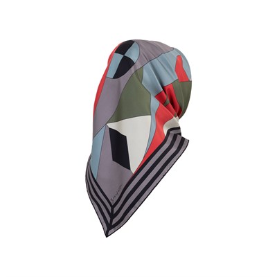 Geometrica Desen İpek Twill Eşarp