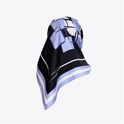 Kare Geometri Desen Exclusive İpek Twill Eşarp