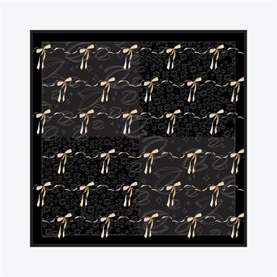Kurdele Z Logo Desen İpek Twill Eşarp