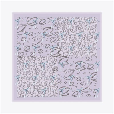Kurdele Z Logo Desen İpek Twill Eşarp