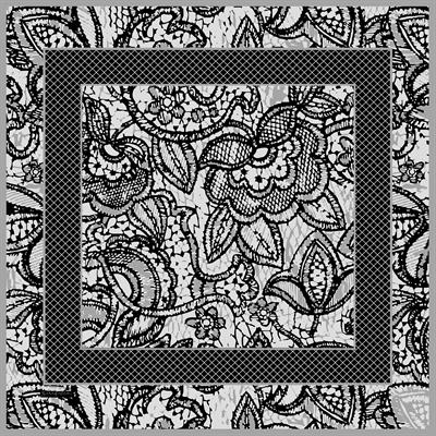 Lace Desen İpek Twill Eşarp