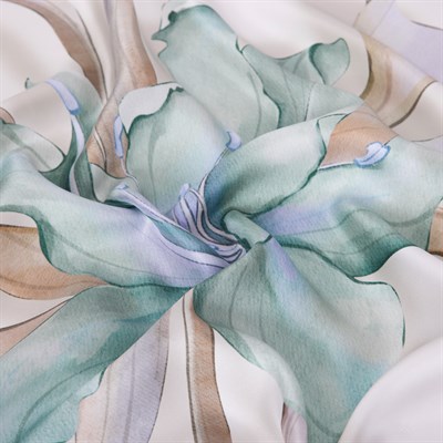 Nilüfer Desen Exclusive İpek Twill Eşarp