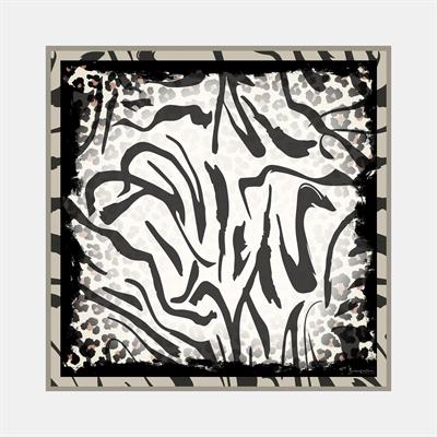 Zebra Desen İpek Twill Eşarp