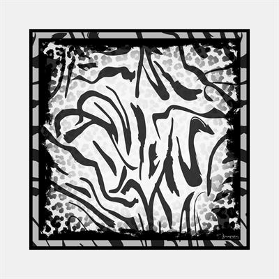 Zebra Desen İpek Twill Eşarp