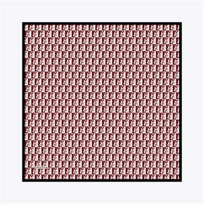 Zrf Monogram Desen İpek Twill Eşarp