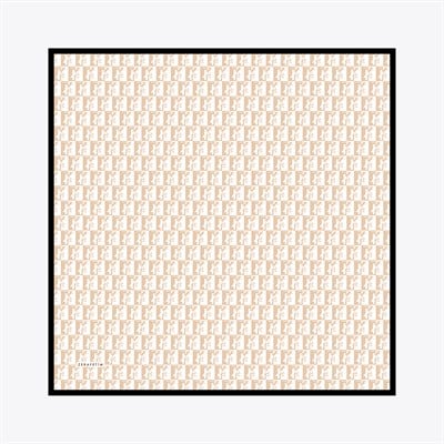 Zrf Monogram Desen İpek Twill Eşarp