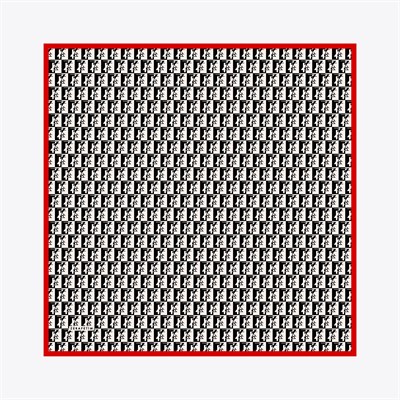 Zrf Monogram Desen İpek Twill Eşarp