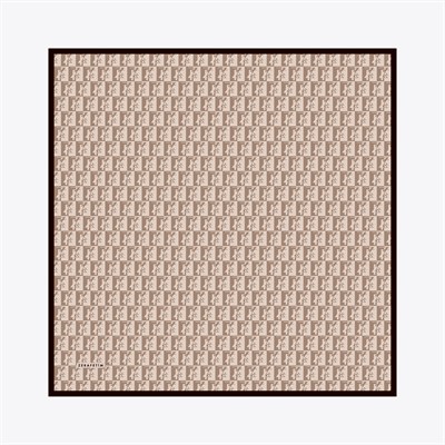 Zrf Monogram Desen İpek Twill Eşarp