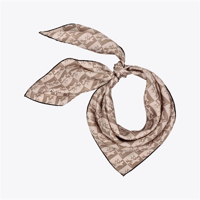 Zrf Monogram Desen İpek Twill Eşarp