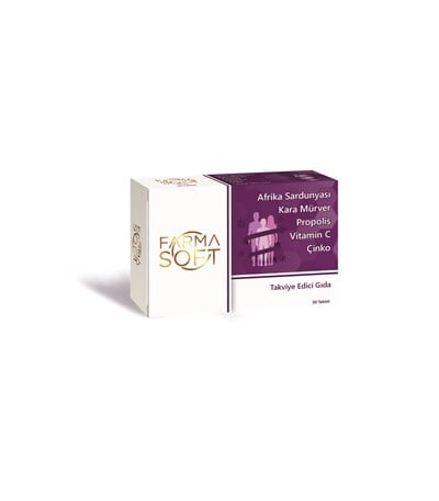 FARMASOFT AFRİKA SARDUNYASI , KARA MÜRVER , PROPOLİS , VİTAMİN C , ÇİNKO 30 TABLET