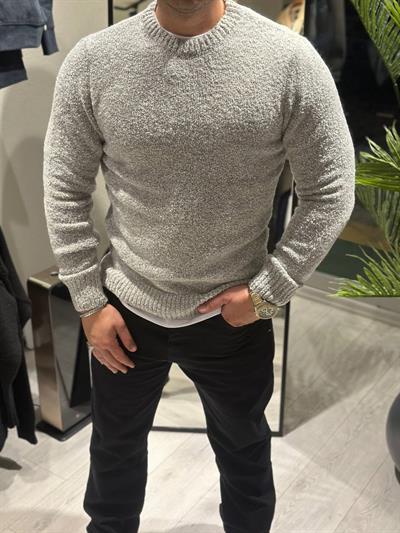 BİSİKLET YAKA KAZAK BEYAZ