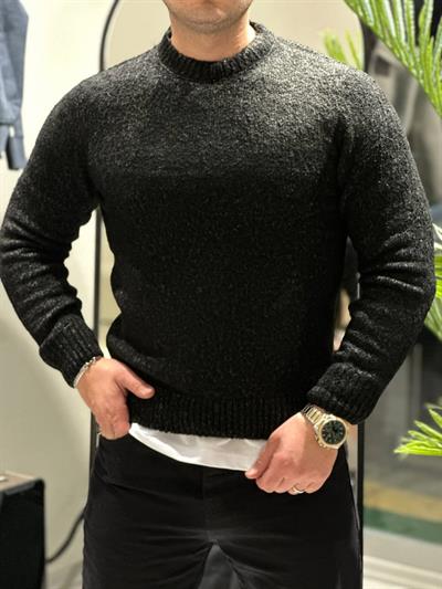 BİSİKLET YAKA KAZAK SİYAH