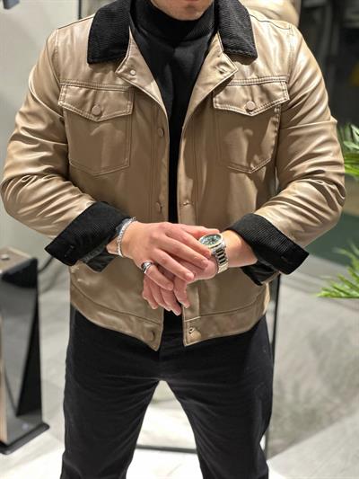 DERİ İÇİ KÜRK DETAY CEKET