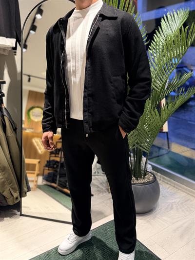 Dokulu Pamuk Kumaş Takım Siyah