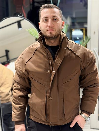 Kanguru Cep Mont Oversize Kahve 