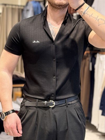 M.R Kısa Kol Gömlek Siyah