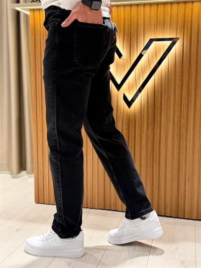 Regular Yıkamalı Jean Siyah