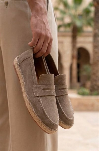 Suni Deri Vizon Loafer Espadril