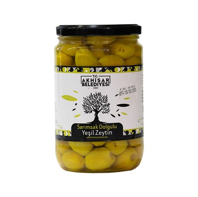 NATUREL- SARIMSAK  DOLGULU  DOMAT YEŞİL ZEYTİN